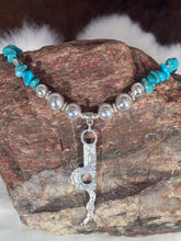 Load image into Gallery viewer, Turquoise & Sterling Silver Necklace – Bit Pendant