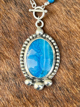 Load image into Gallery viewer, Blue Agate Necklace – Southwestern Pendant