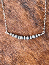 Load image into Gallery viewer, Sterling Silver Corrugated Navajo Pearl Bar Necklace