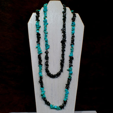 Hematite & Turquoise Howlite Chip Bead Necklaces