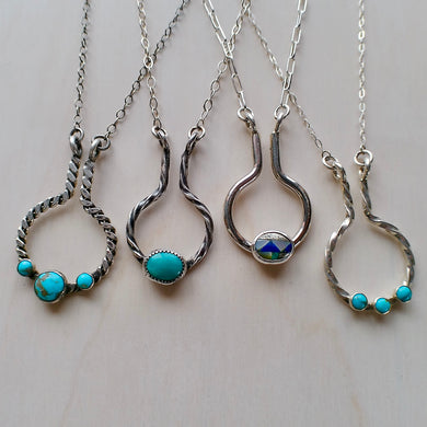 Turquoise & Sterling Silver Ring Keeper Necklaces