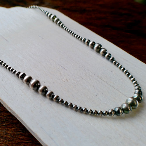 Graduated Sterling Silver Pearl Necklace - 18