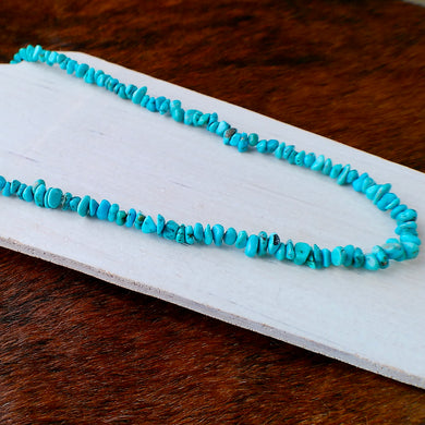 Turquoise Chip Bead Strand Necklace - 24