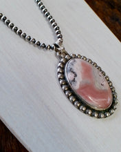 Load image into Gallery viewer, Rhodonite &amp; Sterling Silver Pendant *** Engraved Back ***