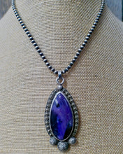 Load image into Gallery viewer, Charoite &amp; Sterling Silver Pendant *** Engraved Back ***