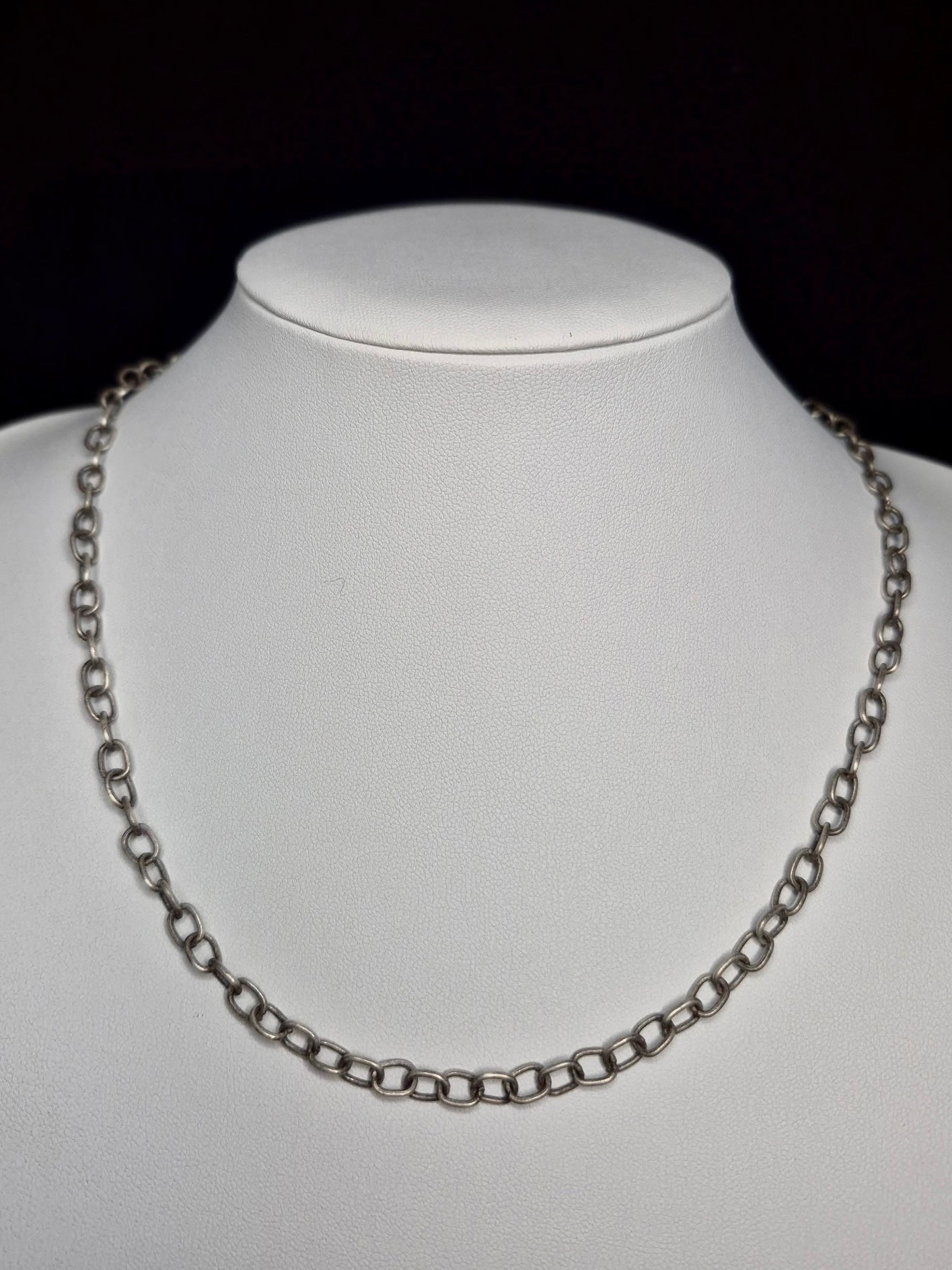 Handmade Sterling Silver Chain Necklace – Oxidized Finish