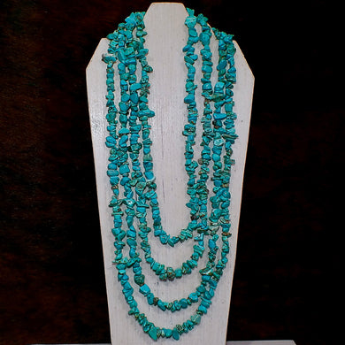 Turquoise Howlite Chip Bead Necklaces