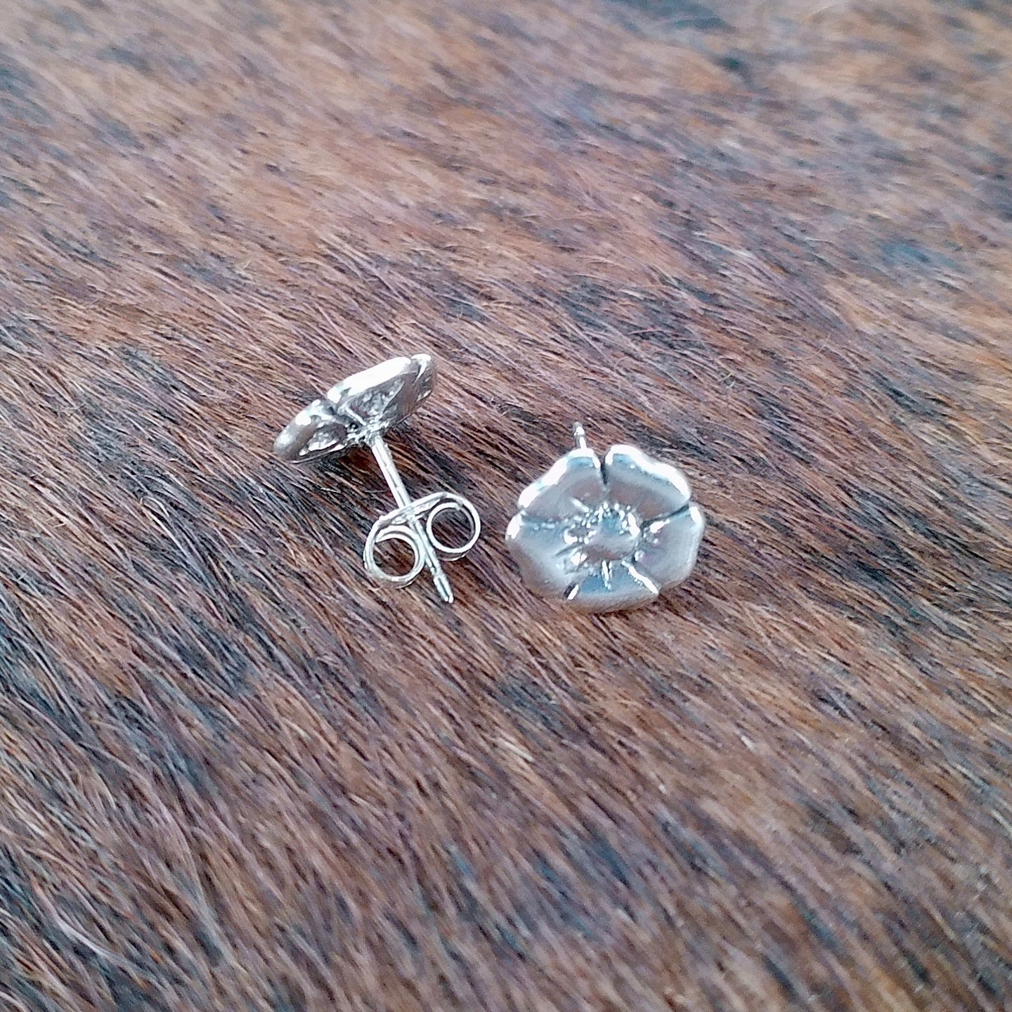 Sterling Silver Poppy Earrings