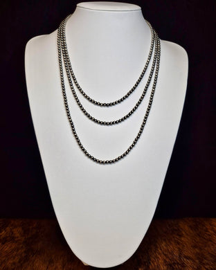 Sterling Silver Navajo Style Pearl Necklaces