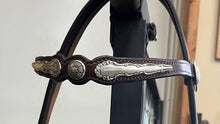 Load image into Gallery viewer, Browband headstall with silver-fill hardware and spoon bit hangers