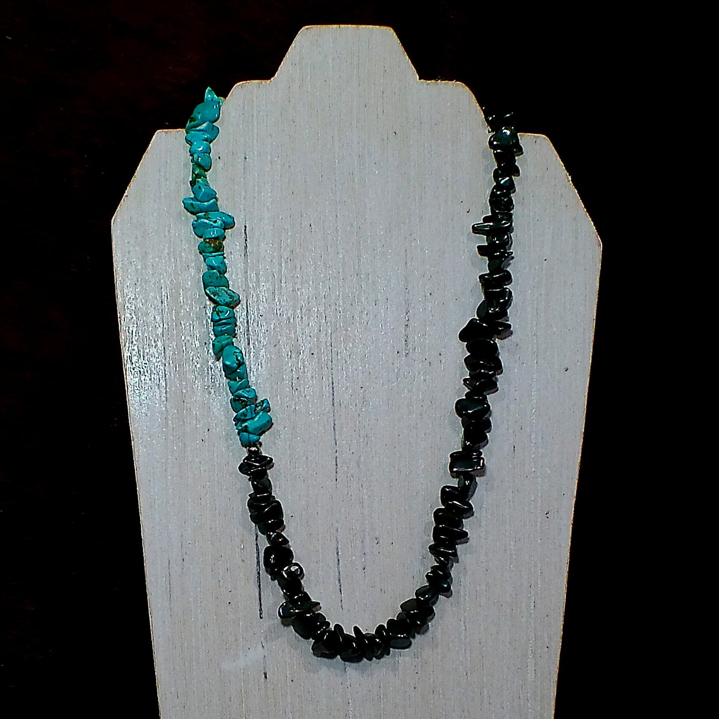 Hematite & Turquoise Howlite Chip Bead Necklaces