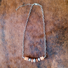 Load image into Gallery viewer, Sterling Silver Pearl &amp; Spiny Oyster Necklace *** Handmade Chain *** 20&quot;