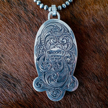 Load image into Gallery viewer, Amethyst &amp; Sterling Silver Pendant – Engraved Back