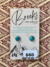 Load image into Gallery viewer, Sterling Silver Beaded Edge Earrings - Available in Turquoise, Spiny Oyster &amp; More