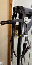 Load image into Gallery viewer, Browband headstall with silver-fill hardware and spoon bit hangers