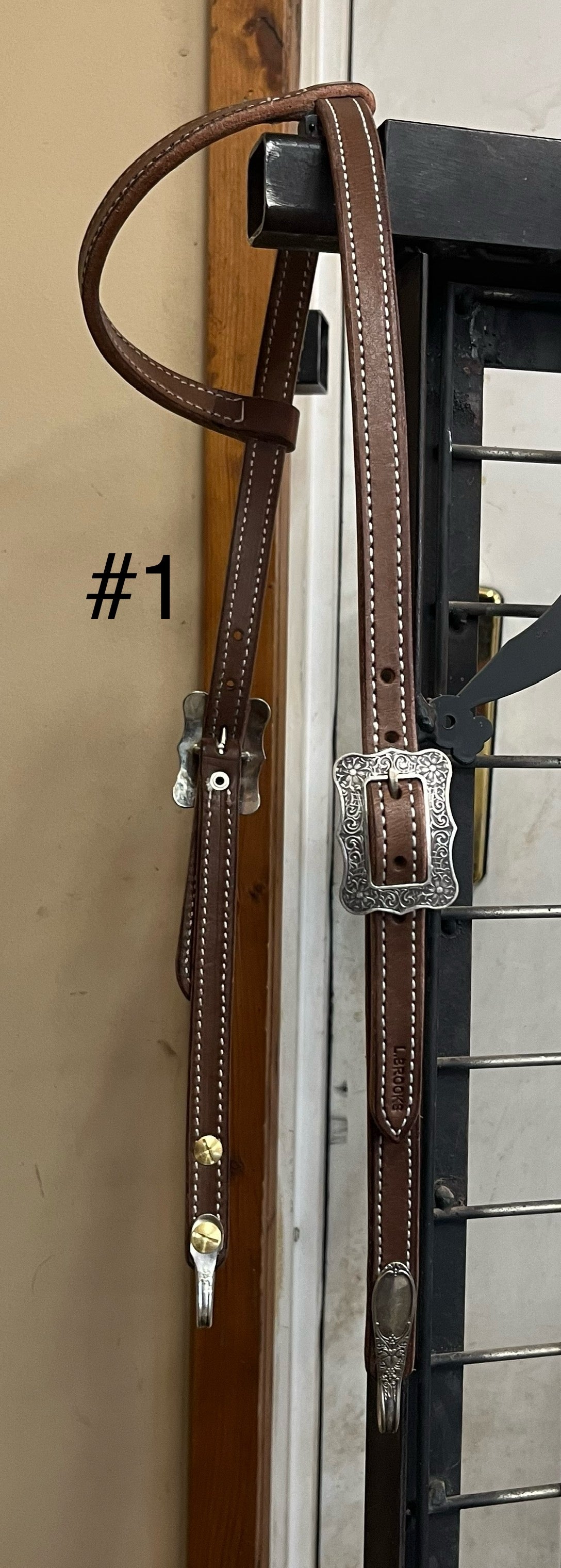 Sliding Ear Headstall with Brooks Hardware/Bit Hangers