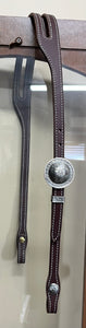 Split Ear Headstall with Brooks Concho Buckle (Silver Overlay)