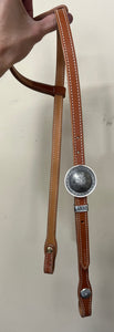 Single Sliding Ear with Brooks Concho Buckle/Keeper (Silver Overlay)