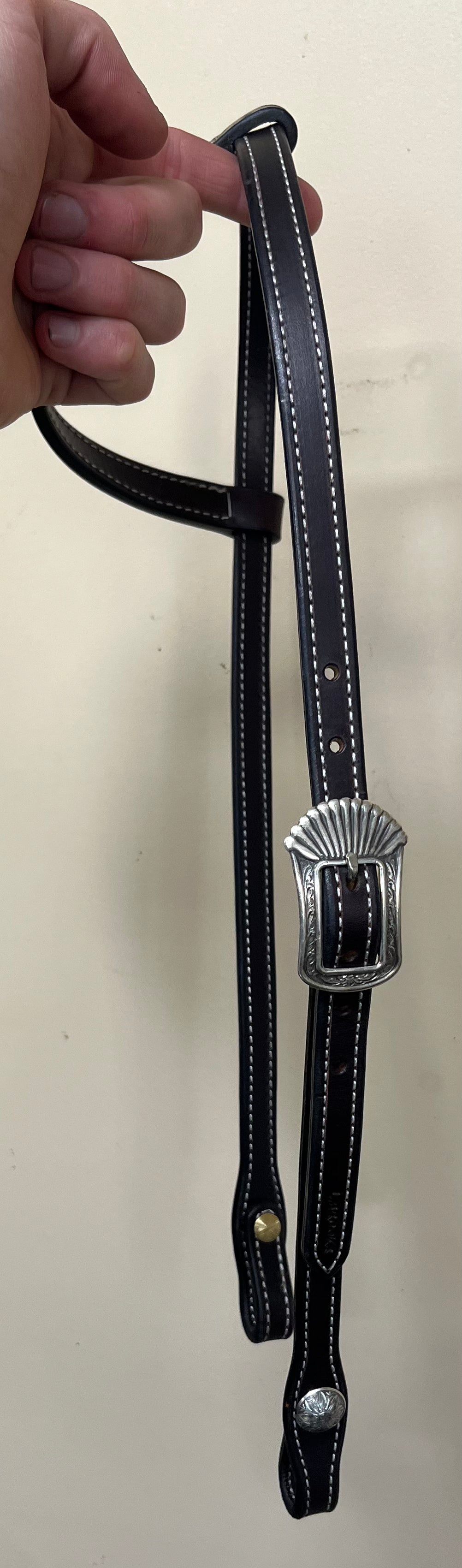 Sliding Ear Headstall with Brooks Fluted Buckle