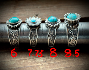 STERLING SILVER/TURQUOISE RINGS