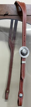 Load image into Gallery viewer, Split Ear Headstall with Brooks Concho Buckle (Silver Overlay)