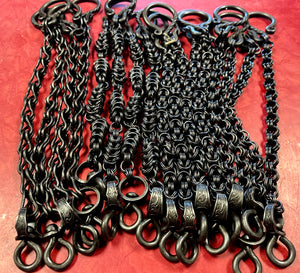 Rein Chains 10" with handforged s-hooks and handmade swivels