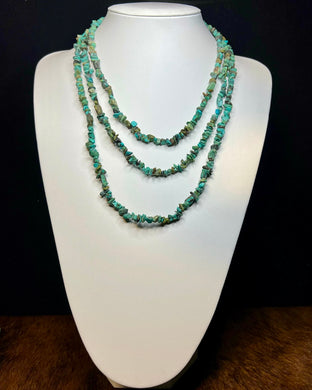 Turquoise Chip Bead Strand Necklace - 18