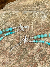 Load image into Gallery viewer, Arizona Turquoise &amp; Navajo Pearl Necklace – Bit Pendant