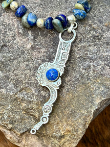 Lapis Lazuli & Sterling Silver Necklace – Bit Pendant