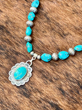 Load image into Gallery viewer, Turquoise &amp; Sterling Silver Necklace – Southwestern Pendant