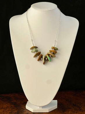 Turquoise Stone & Sterling Silver Chain Necklace