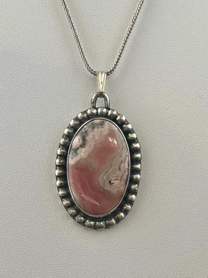 Rhodonite & Sterling Silver Pendant