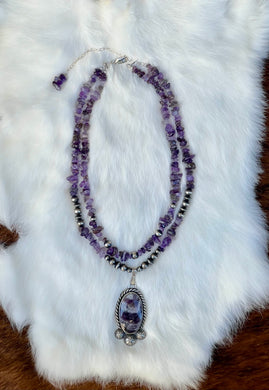 Amethyst & Sterling Silver Necklace – Southwestern Pendant