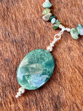 Load image into Gallery viewer, Moss Agate &amp; Sterling Silver Necklace – Gemstone Pendant
