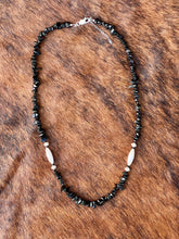 Load image into Gallery viewer, Obsidian &amp; Sterling Silver Beaded Necklace