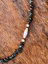 Load image into Gallery viewer, Obsidian &amp; Sterling Silver Beaded Necklace