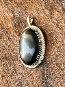 Obsidian & Sterling Silver Pendant