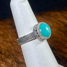 Load image into Gallery viewer, Turquoise &amp; Sterling Silver Gallery Wire Rings