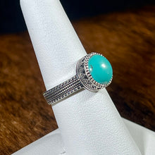 Load image into Gallery viewer, Turquoise &amp; Sterling Silver Gallery Wire Rings
