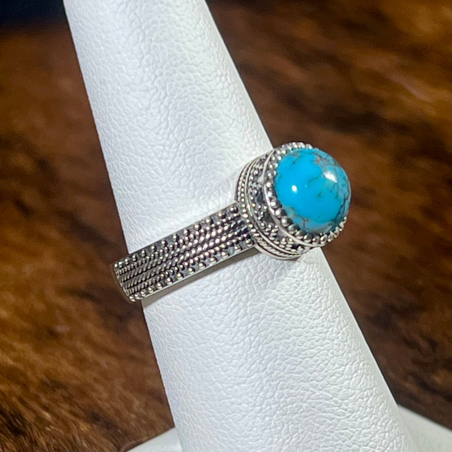 Turquoise & Sterling Silver Gallery Wire Rings