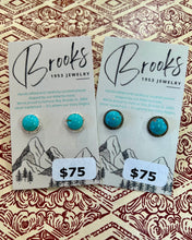 Load image into Gallery viewer, Sterling Silver Beaded Edge Earrings - Available in Turquoise, Spiny Oyster &amp; More