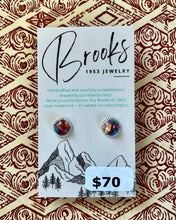 Load image into Gallery viewer, Sterling Silver Beaded Edge Earrings - Available in Turquoise, Spiny Oyster &amp; More