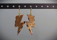 Load image into Gallery viewer, Lightning Bolt Faux Leather Earrings