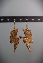 Load image into Gallery viewer, Lightning Bolt Faux Leather Earrings