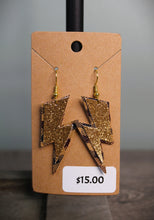 Load image into Gallery viewer, Lightning Bolt Faux Leather Earrings