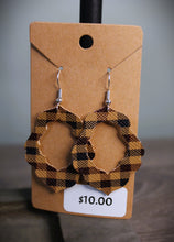 Load image into Gallery viewer, Light Brown Plaid Faux Leather Earrings