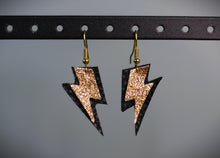 Load image into Gallery viewer, Lightning Bolt Faux Leather Earrings