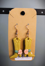 Load image into Gallery viewer, Mustard Cowgirl Boot Polymer Clay Earrings