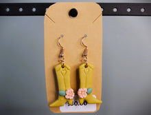 Load image into Gallery viewer, Mustard Cowgirl Boot Polymer Clay Earrings