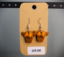 Load image into Gallery viewer, Highland Cow Polymer Clay Earrings (Medium)